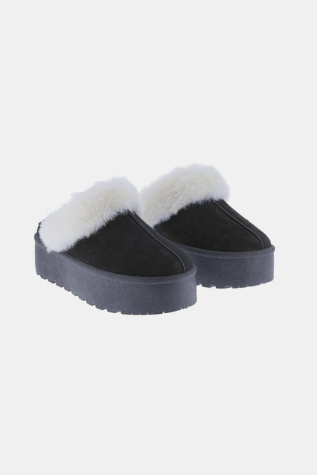 Weeboo Thick Bottom Fur Trim Snow Slippers - S. M. & Co.