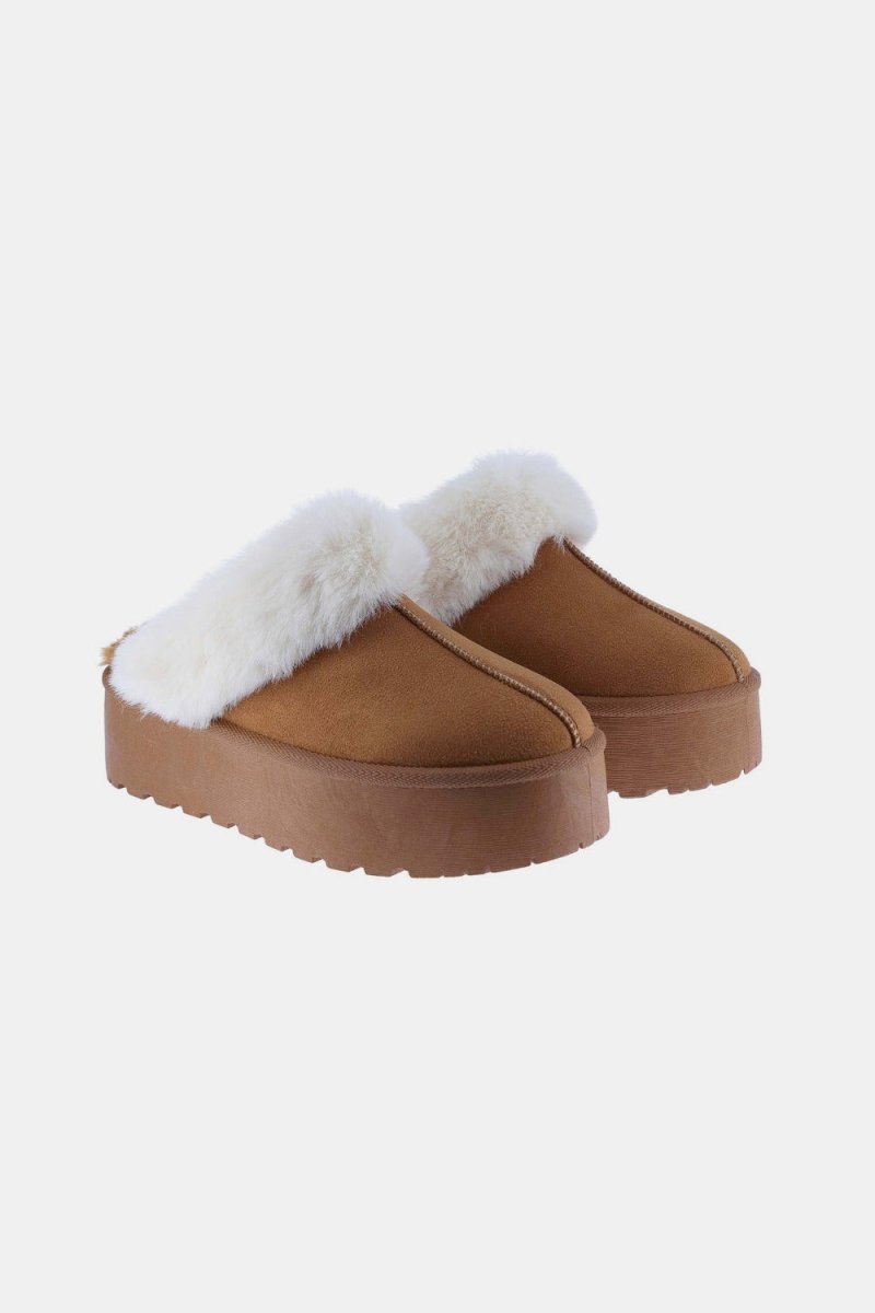 Weeboo Thick Bottom Fur Trim Snow Slippers - S. M. & Co.