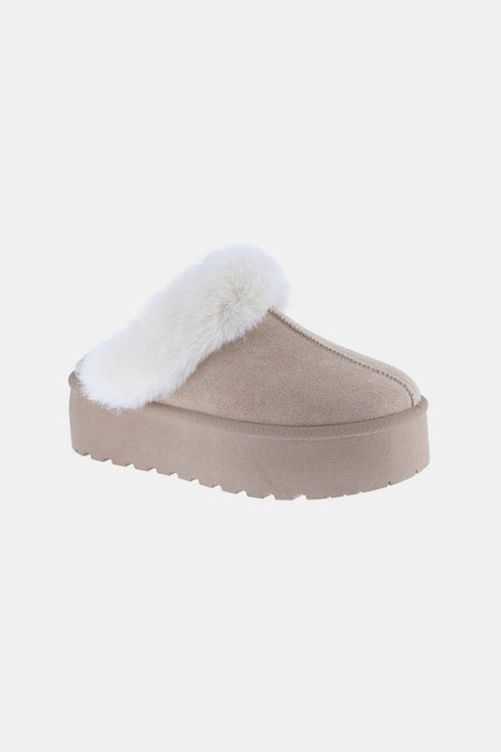 Weeboo Thick Bottom Fur Trim Snow Slippers - S. M. & Co.