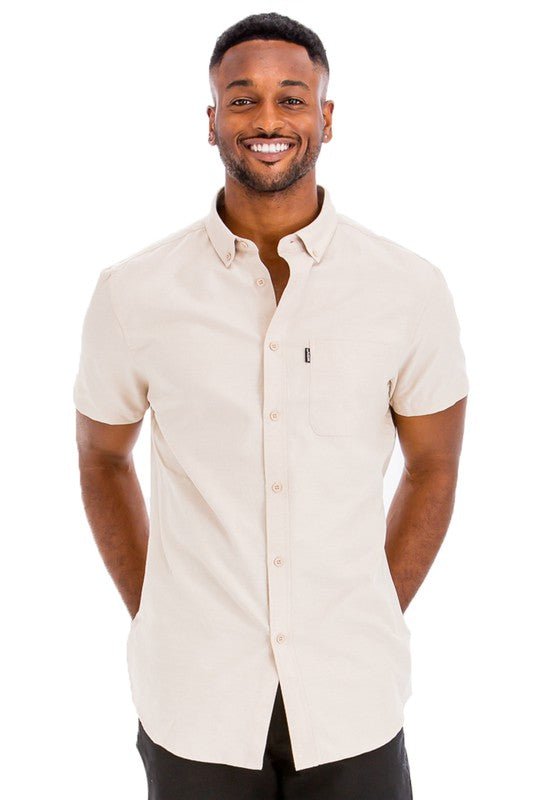 Weiv Men's Casual Short Sleeve Solid Shirts - S. M. & Co.