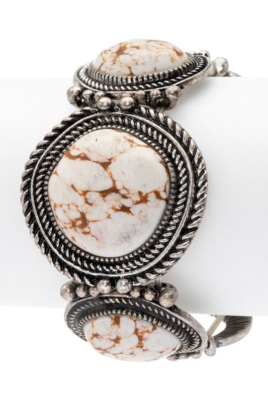 Western Round Stone Stretch Bracelet - S. M. & Co.