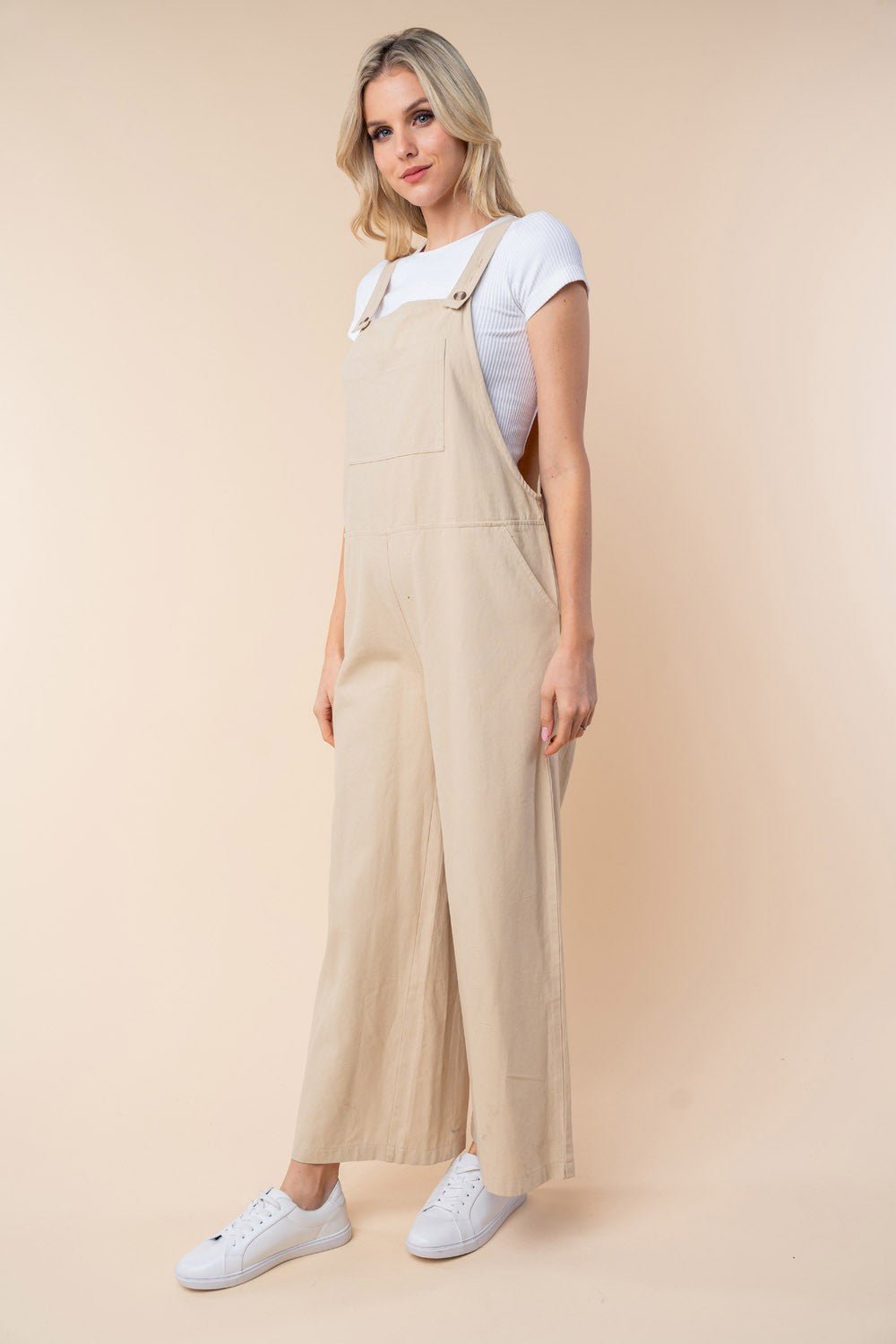 White Birch Sleeveless Wide Leg Jumpsuit - S. M. & Co.