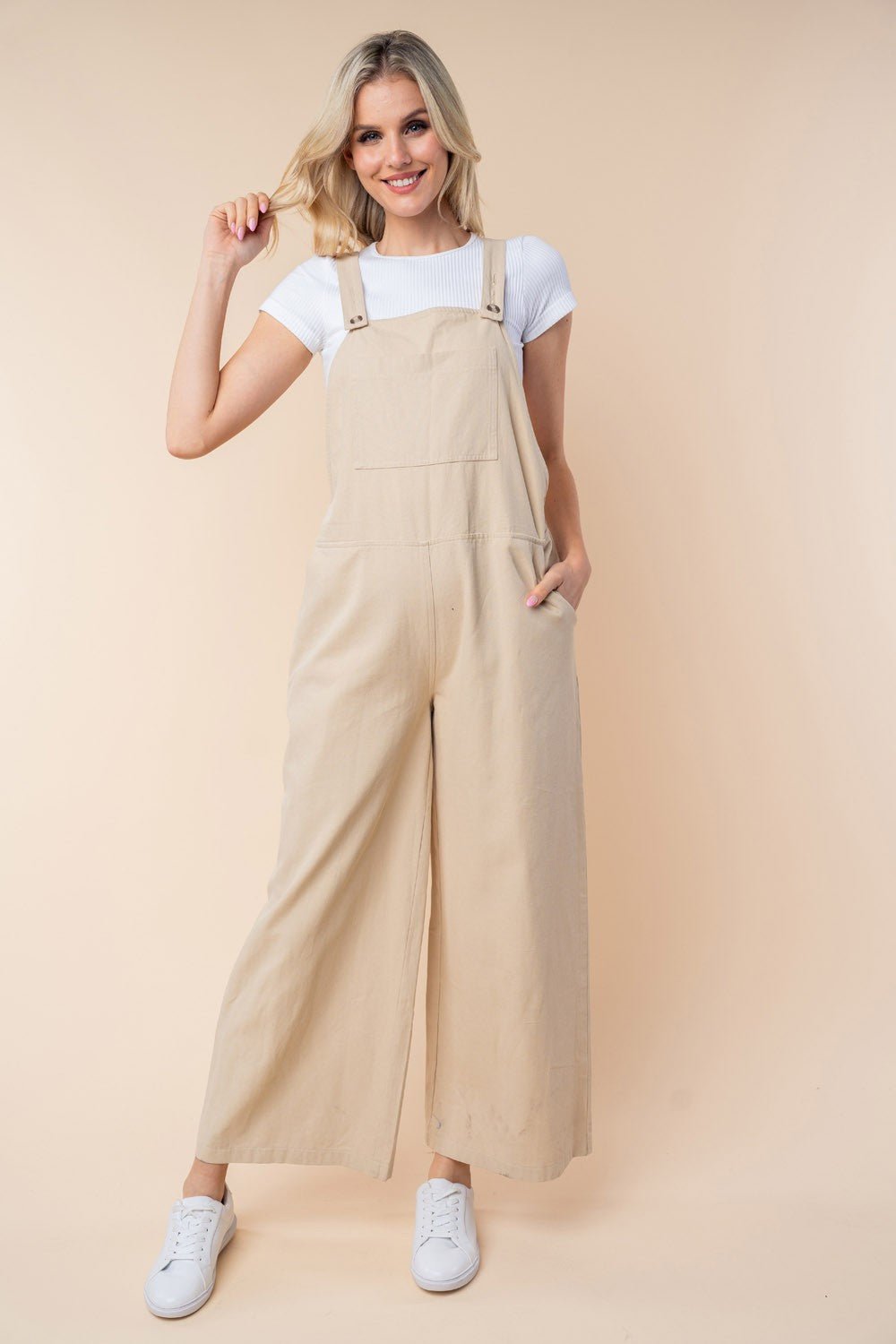 White Birch Sleeveless Wide Leg Jumpsuit - S. M. & Co.