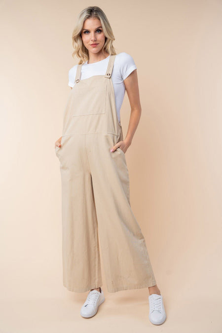 White Birch Sleeveless Wide Leg Jumpsuit - S. M. & Co.