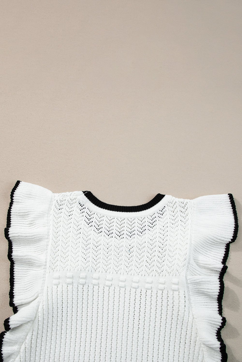 White Crochet Eyelet Flounce Tank Top - AnAs Market