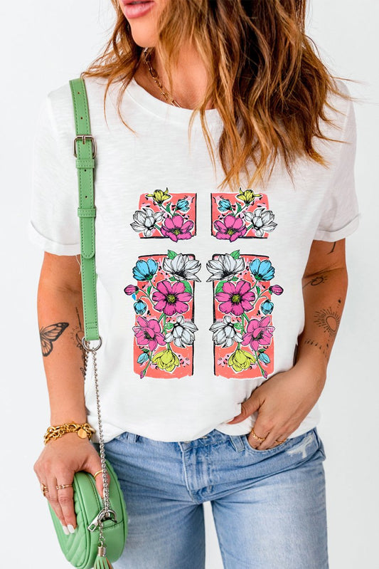 White Floral Easter T-Shirt - S. M. & Co.