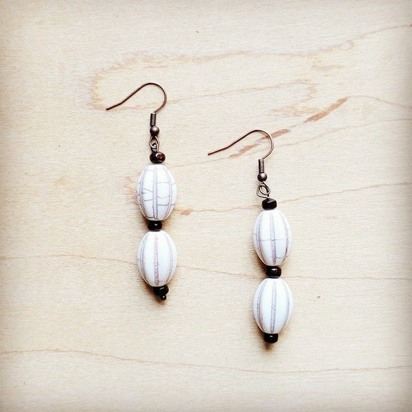 White Turquoise Melon Bead Earrings - S. M. & Co.