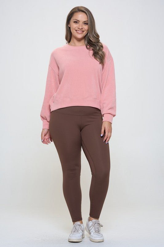 Yelete Full Size Fleece Lined High Waisted Leggings - S. M. & Co.