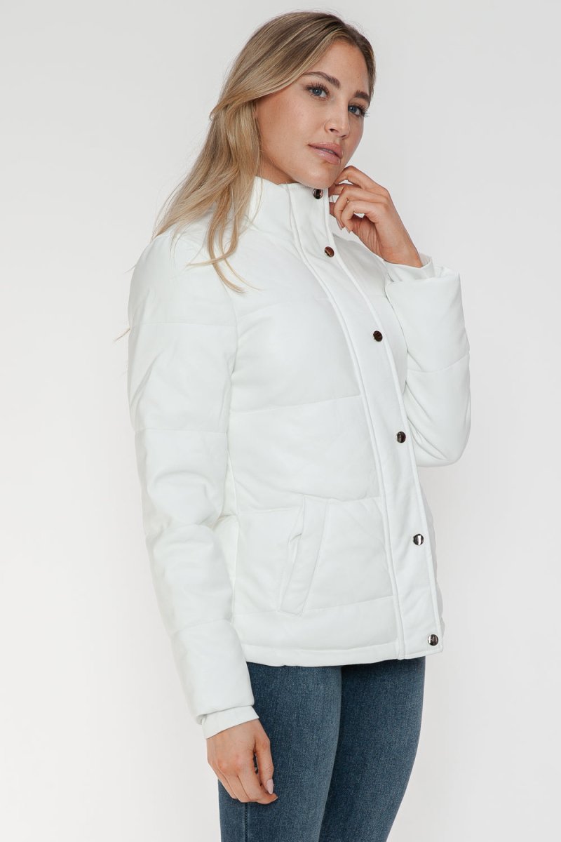 YMI Pocketed Zip Up Turtleneck Puffer Jacket - S. M. & Co.