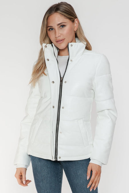 YMI Pocketed Zip Up Turtleneck Puffer Jacket - S. M. & Co.