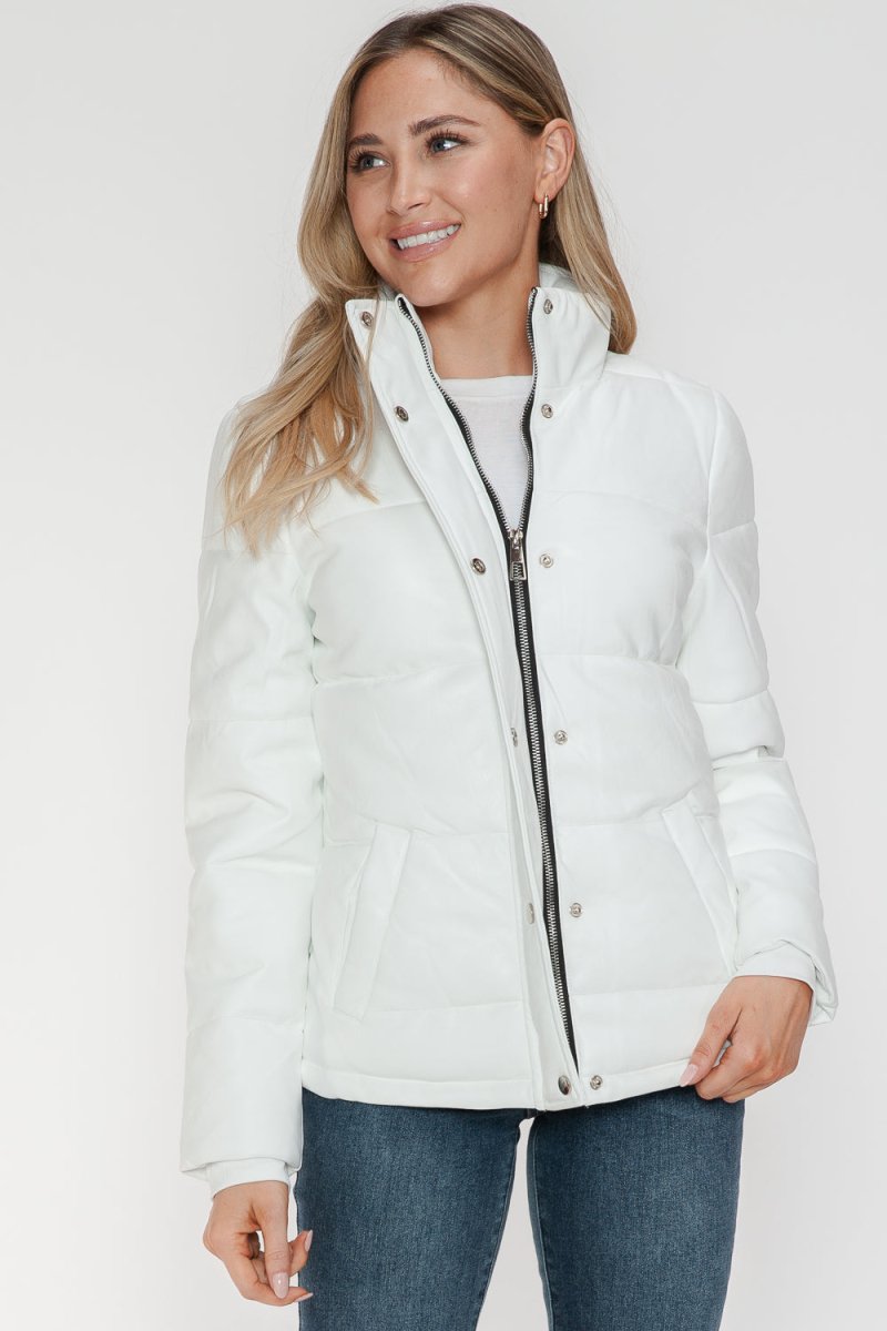 YMI Pocketed Zip Up Turtleneck Puffer Jacket - S. M. & Co.