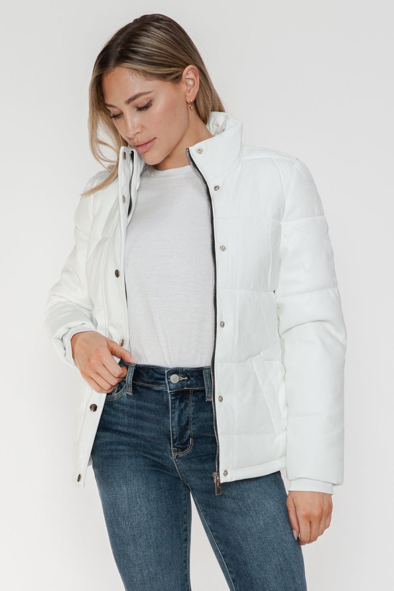 YMI Pocketed Zip Up Turtleneck Puffer Jacket - S. M. & Co.