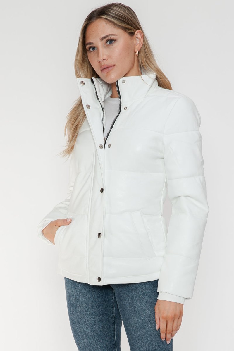 YMI Pocketed Zip Up Turtleneck Puffer Jacket - S. M. & Co.