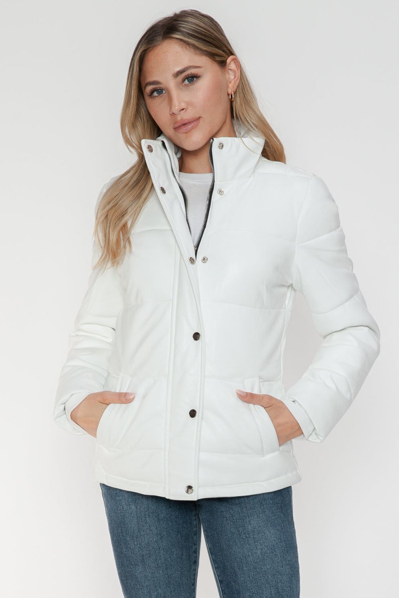 YMI Pocketed Zip Up Turtleneck Puffer Jacket - S. M. & Co.