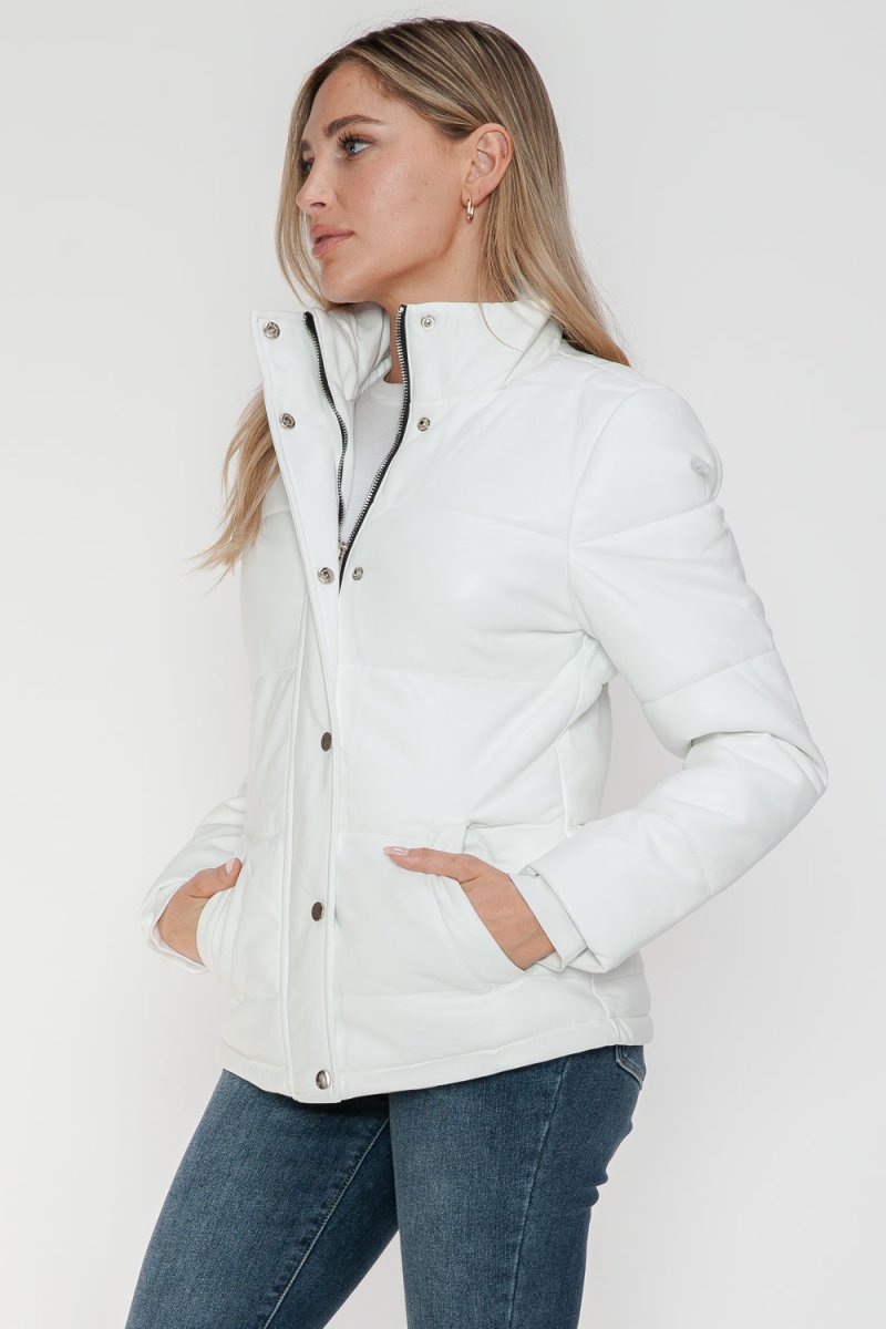 YMI Pocketed Zip Up Turtleneck Puffer Jacket - S. M. & Co.