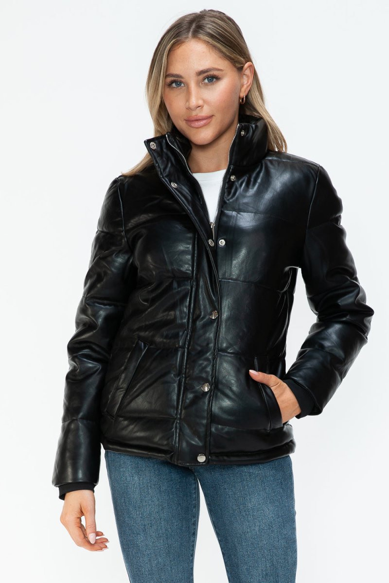 YMI Pocketed Zip Up Turtleneck Puffer Jacket - S. M. & Co.