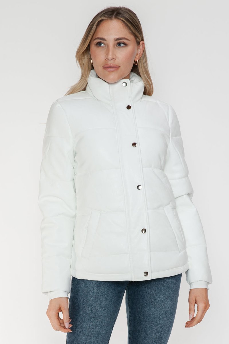 YMI Pocketed Zip Up Turtleneck Puffer Jacket - S. M. & Co.