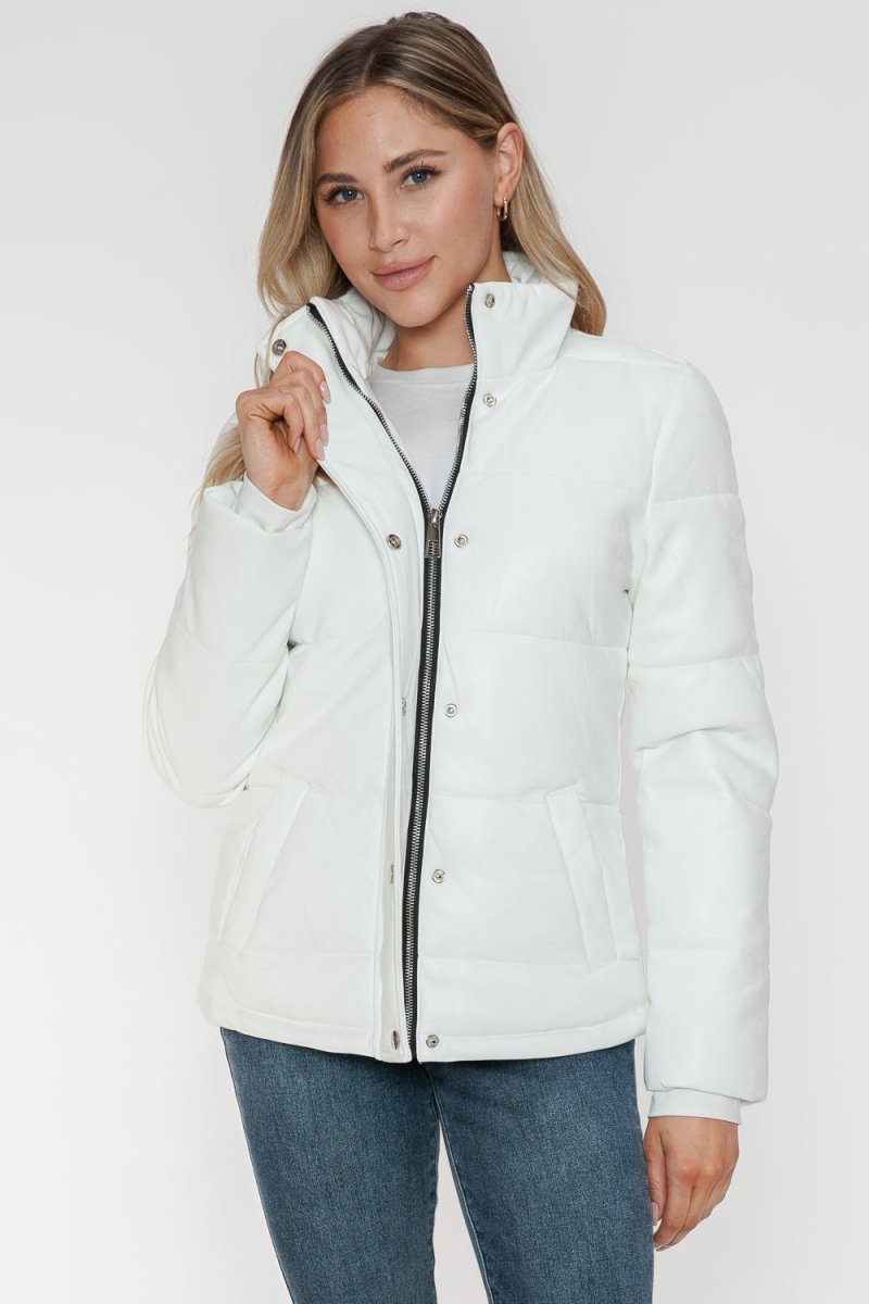 YMI Pocketed Zip Up Turtleneck Puffer Jacket - S. M. & Co.