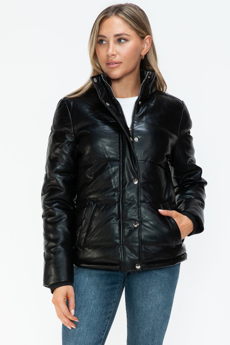 YMI Pocketed Zip Up Turtleneck Puffer Jacket - S. M. & Co.