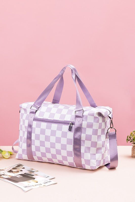 Zenana Checkered Multi - Pocket Travel Bag - S. M. & Co.