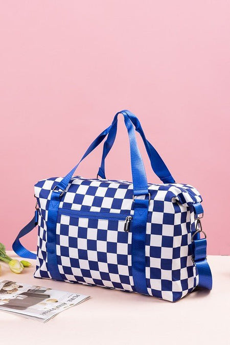 Zenana Checkered Multi - Pocket Travel Bag - S. M. & Co.