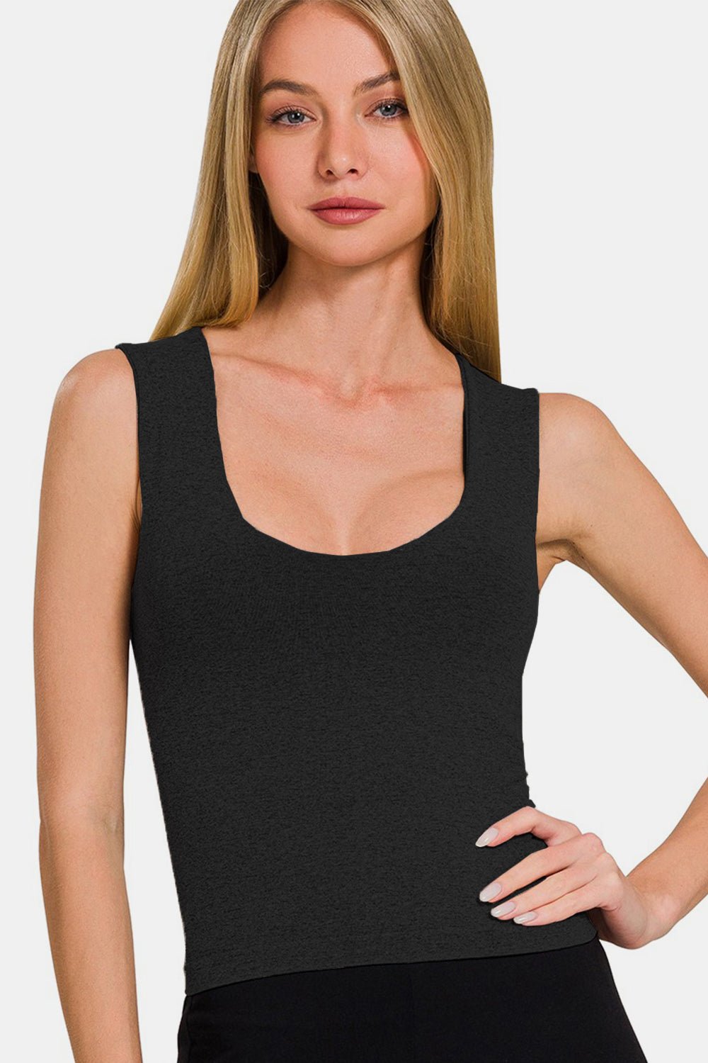 Zenana Cropped Padded Seamless Tank - S. M. & Co.