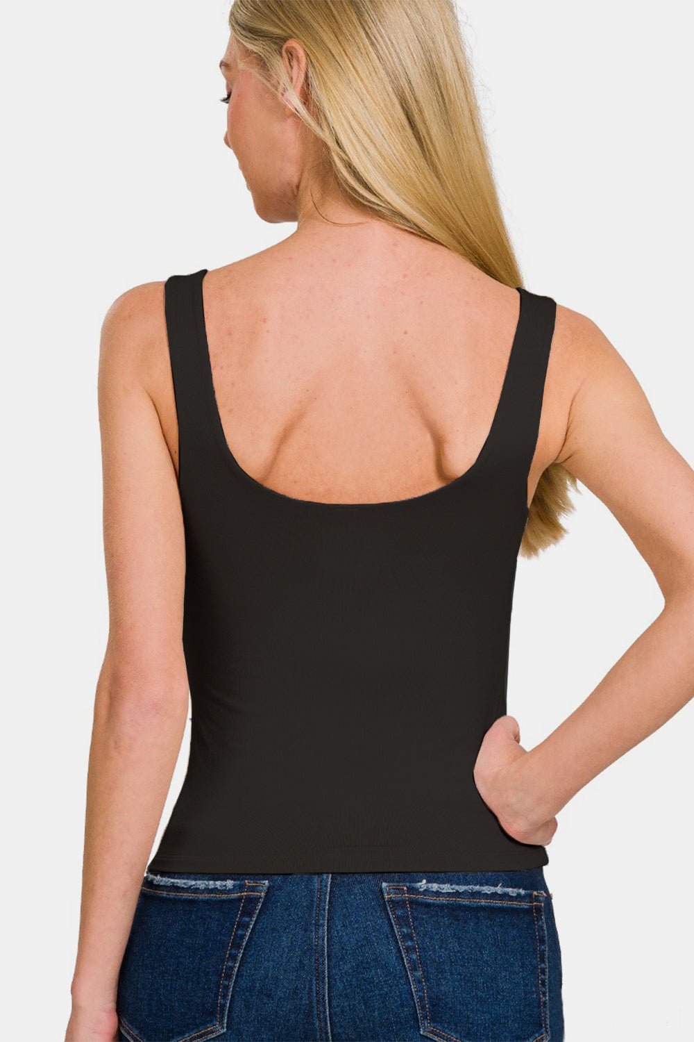 Zenana Double Layer Round Neck Tank - AnAs Market