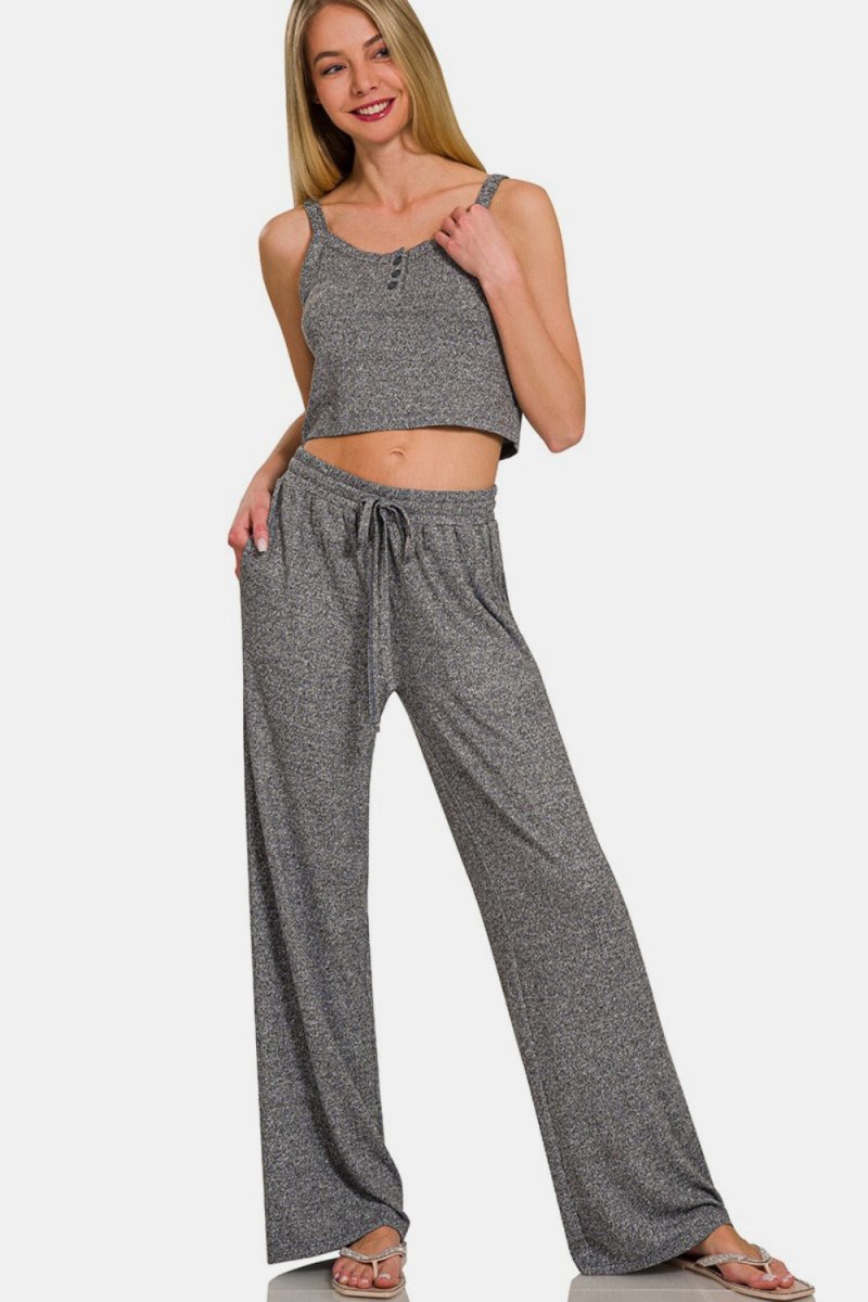 Zenana Drawstring Wide Leg Pants with Side Pockets - S. M. & Co.