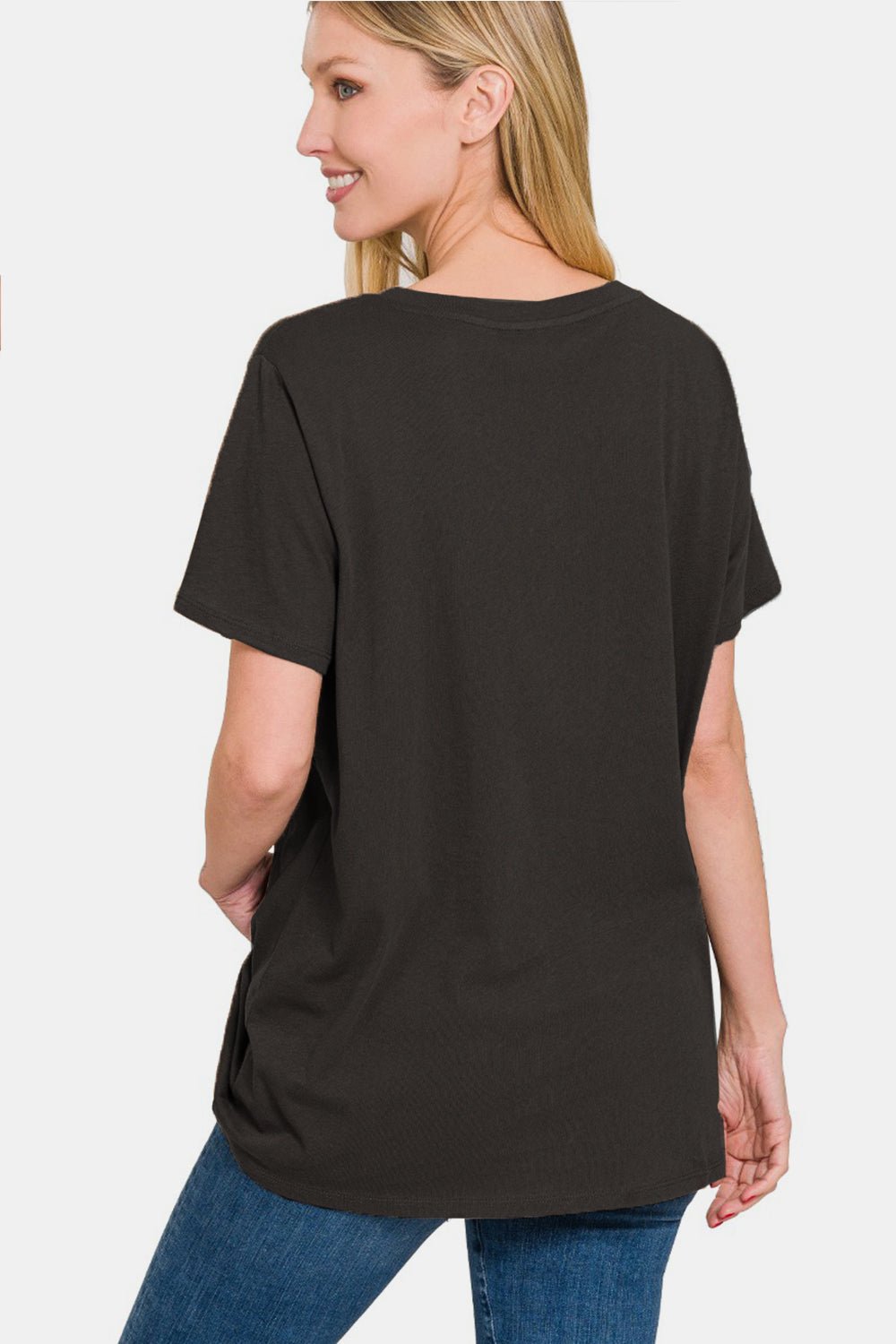 Zenana Full Size V-Neck Short Sleeve T-Shirt - AnAs Market