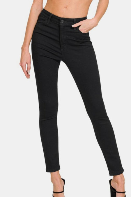 Zenana High Rise Skinny Jeans with Pockets - S. M. & Co.