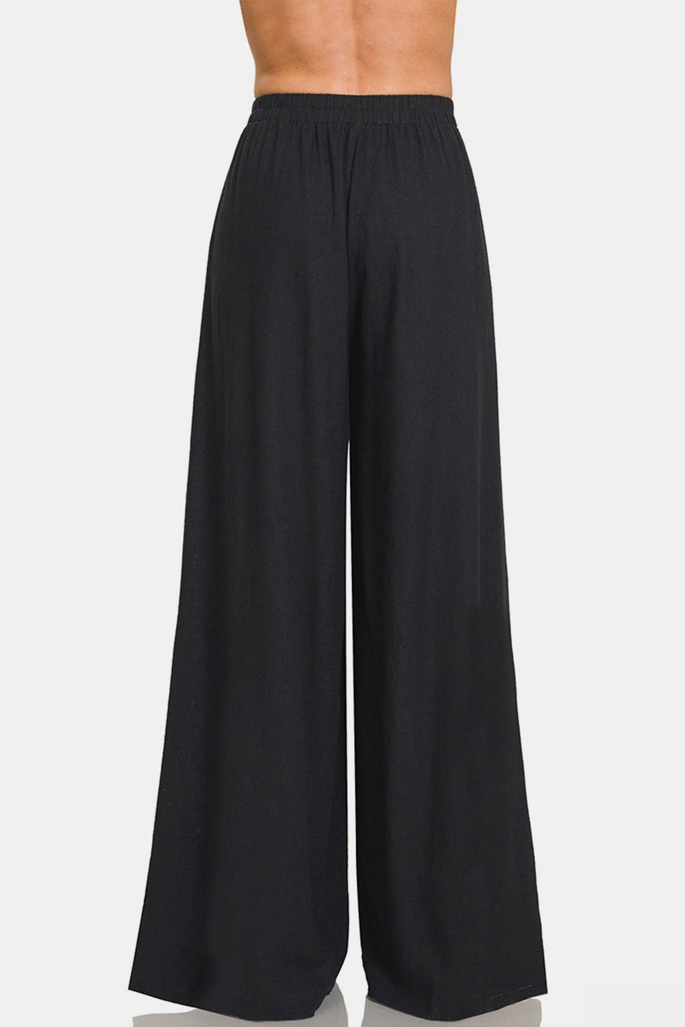 Zenana Pleated Linen Blend Wide Leg Pants - AnAs Market