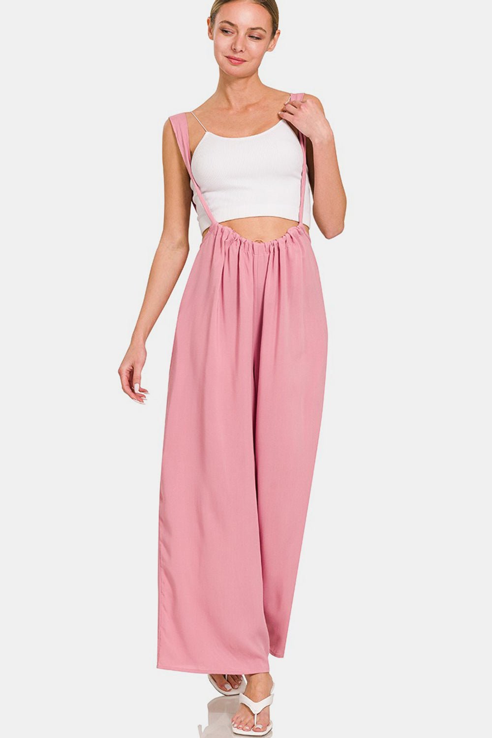 Zenana Pocketed Wide Strap Wide Leg Overalls - AnAs Market