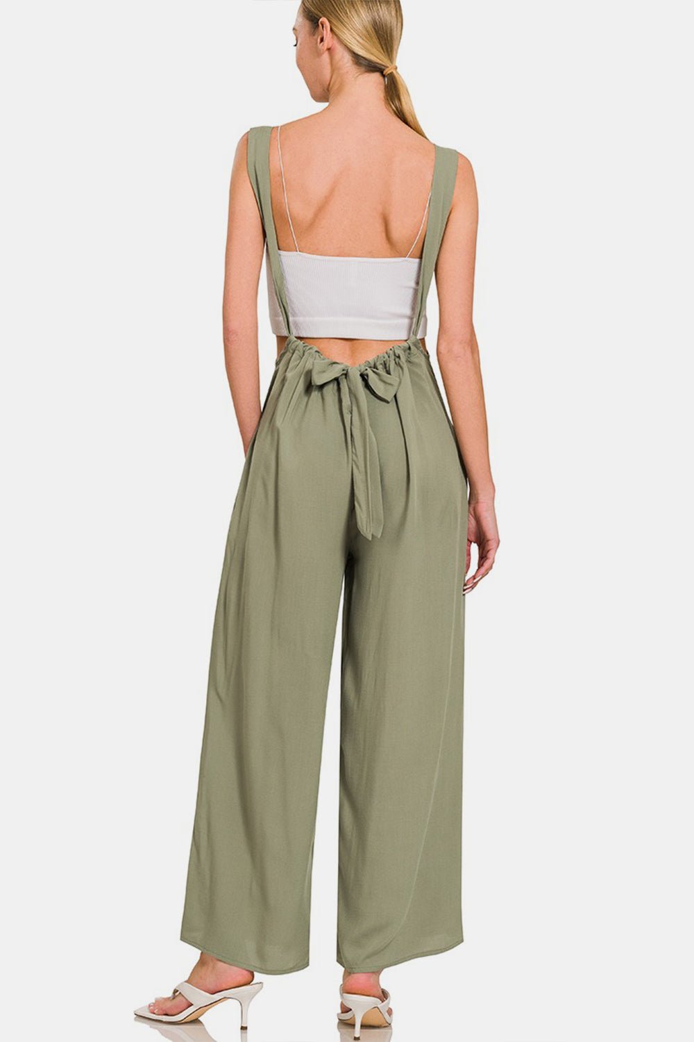 Zenana Pocketed Wide Strap Wide Leg Overalls - S. M. & Co.