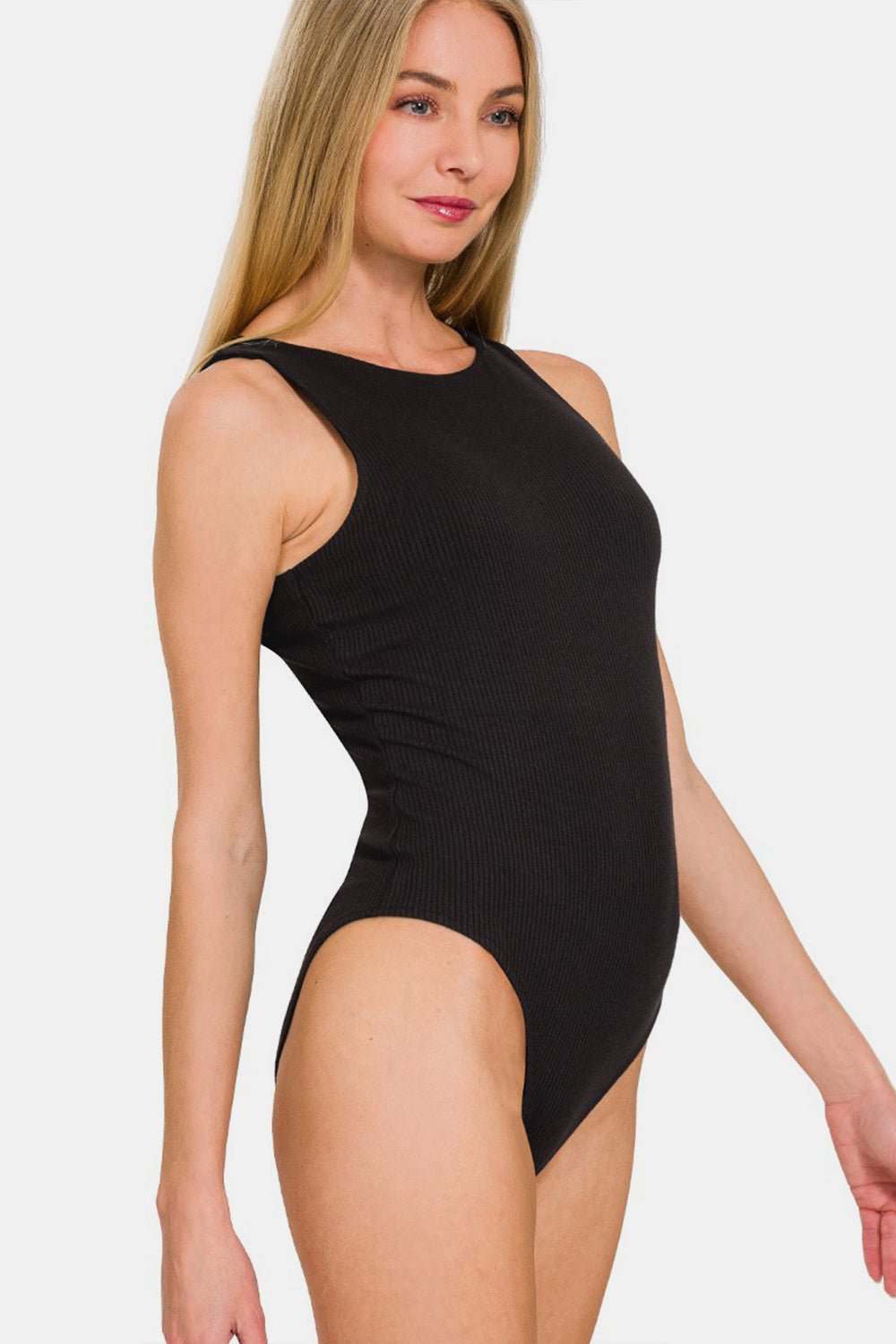 Zenana Ribbed Double Layered Bodysuit - S. M. & Co.