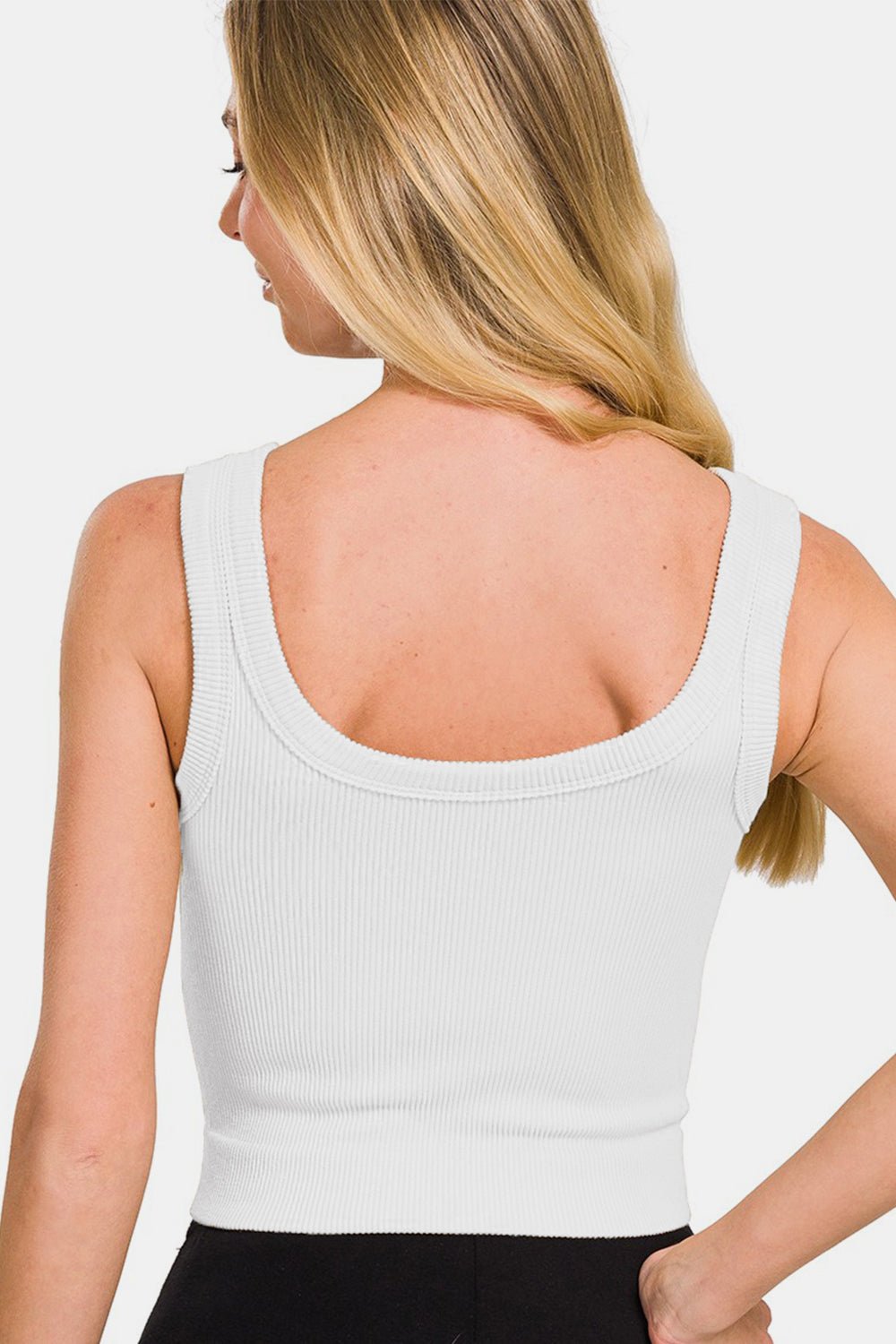 Zenana Ribbed Round Neck Cropped Tank - AnAs Market