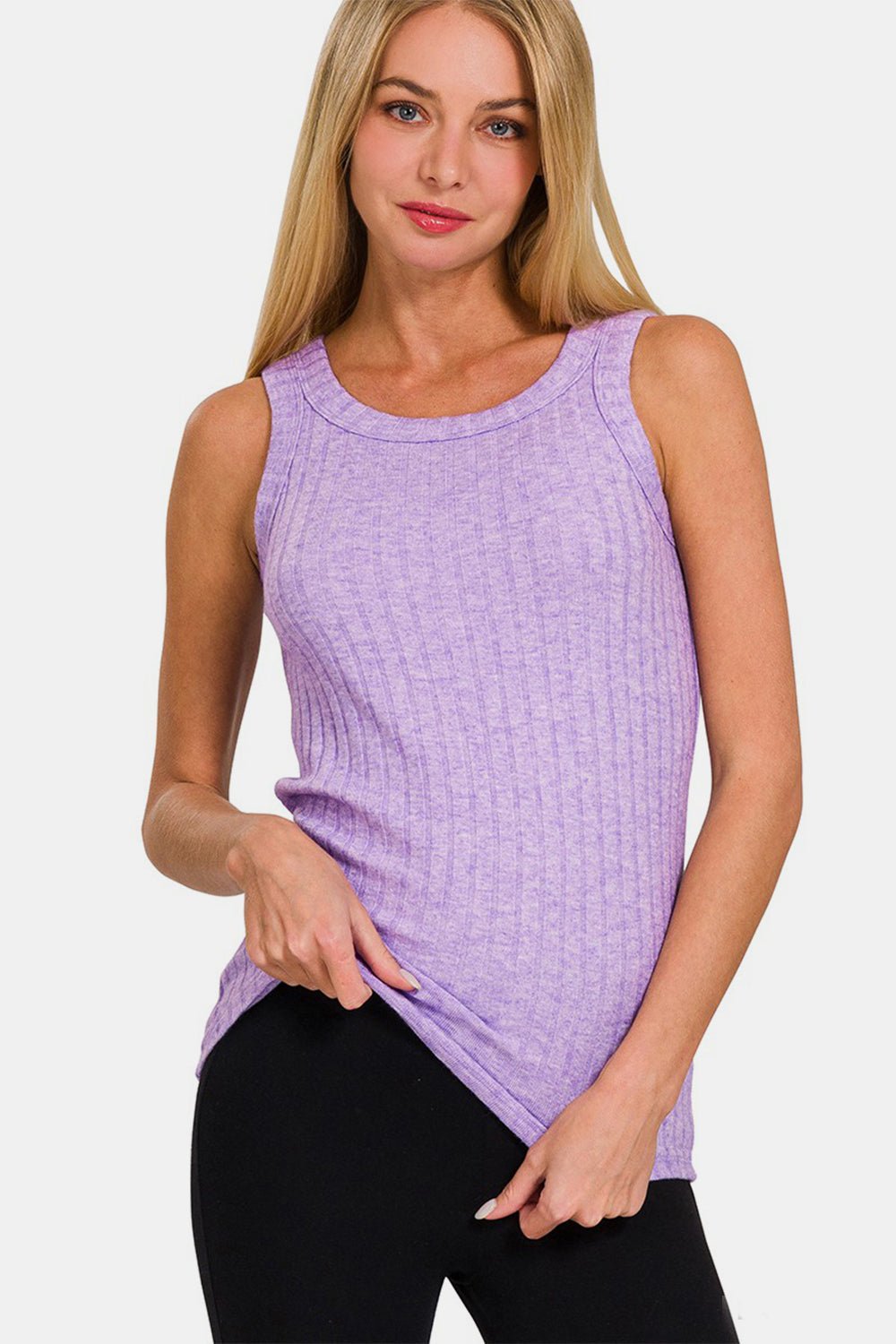 Zenana Ribbed Round Neck Tank - AnAs Market