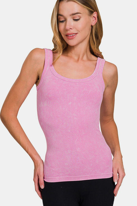 Zenana Ribbed Scoop Neck Tank - S. M. & Co.