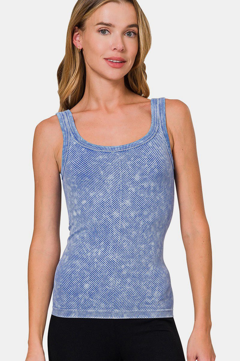 Zenana Ribbed Scoop Neck Tank - S. M. & Co.