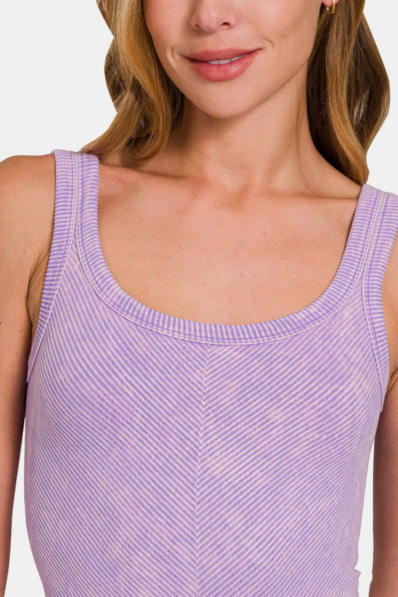 Zenana Ribbed Scoop Neck Tank - S. M. & Co.