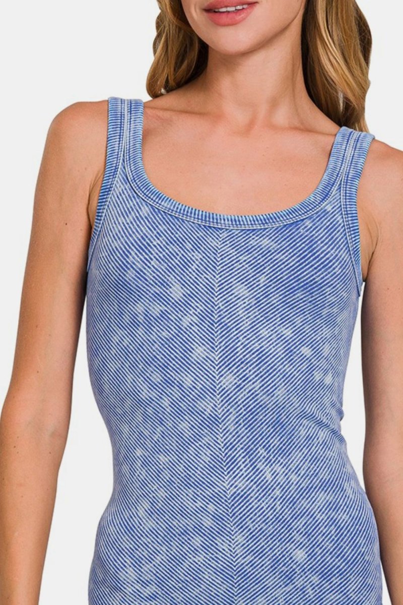 Zenana Ribbed Scoop Neck Tank - S. M. & Co.