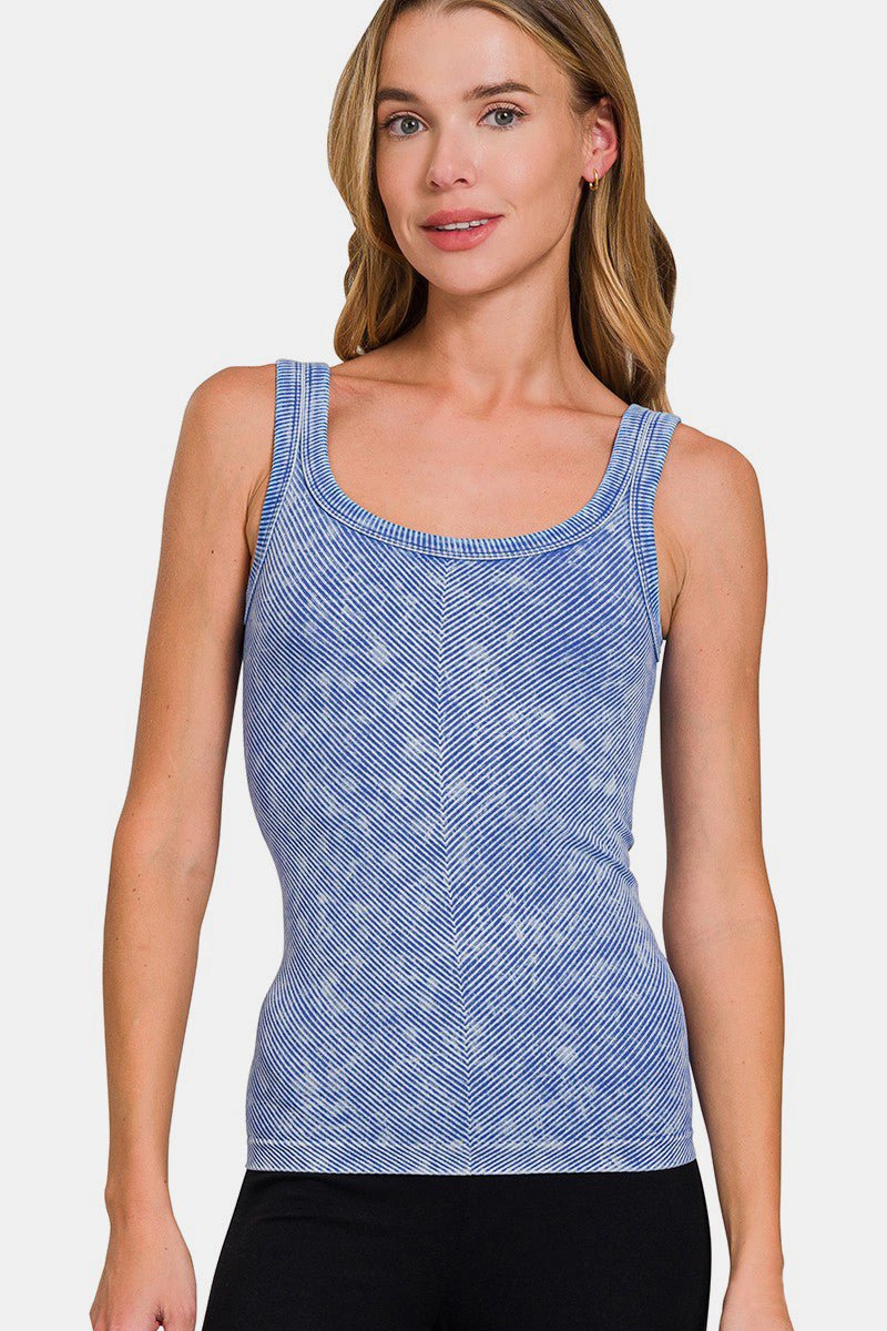 Zenana Ribbed Scoop Neck Tank - S. M. & Co.