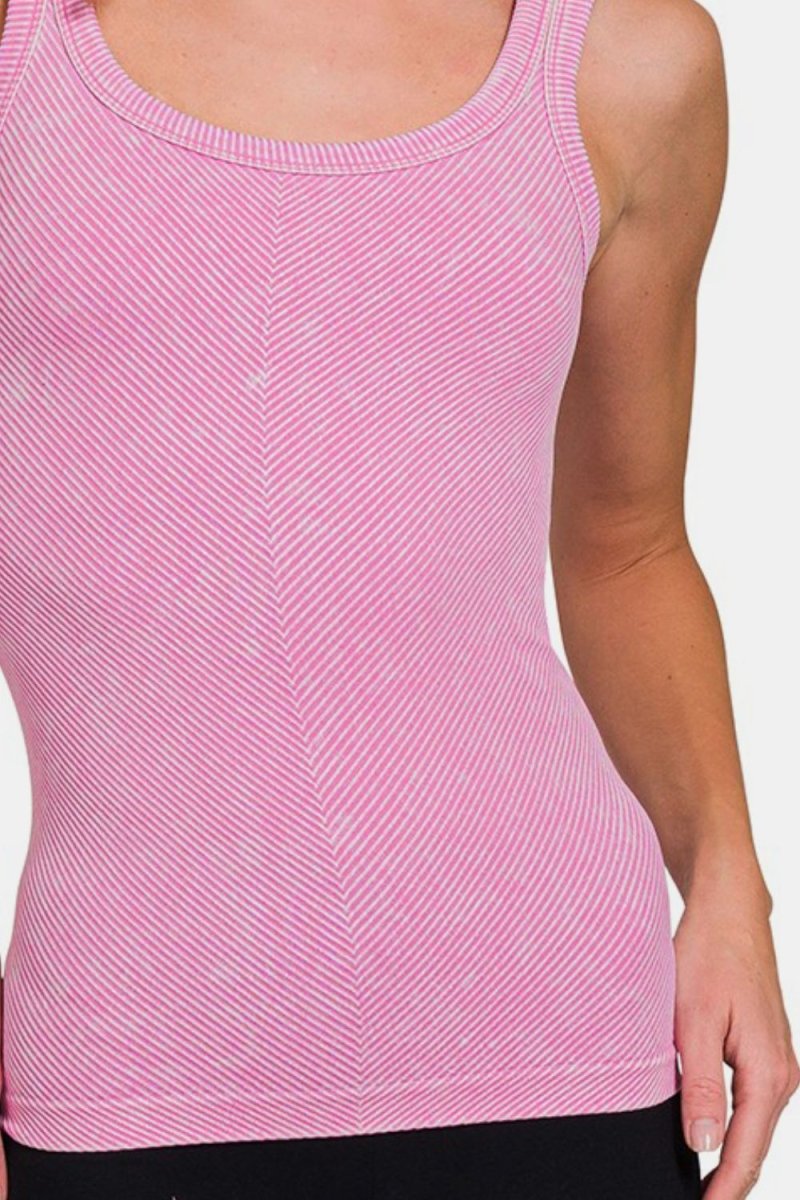 Zenana Ribbed Scoop Neck Tank - S. M. & Co.