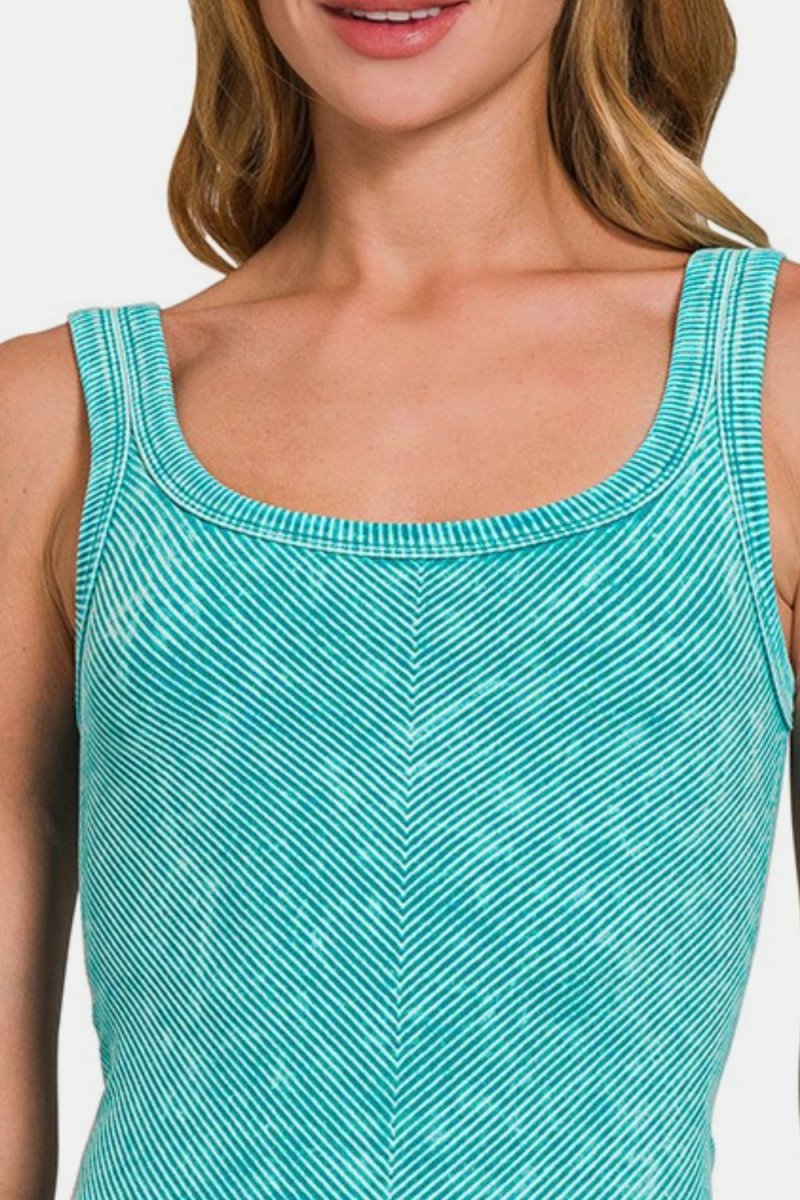 Zenana Ribbed Scoop Neck Tank - S. M. & Co.