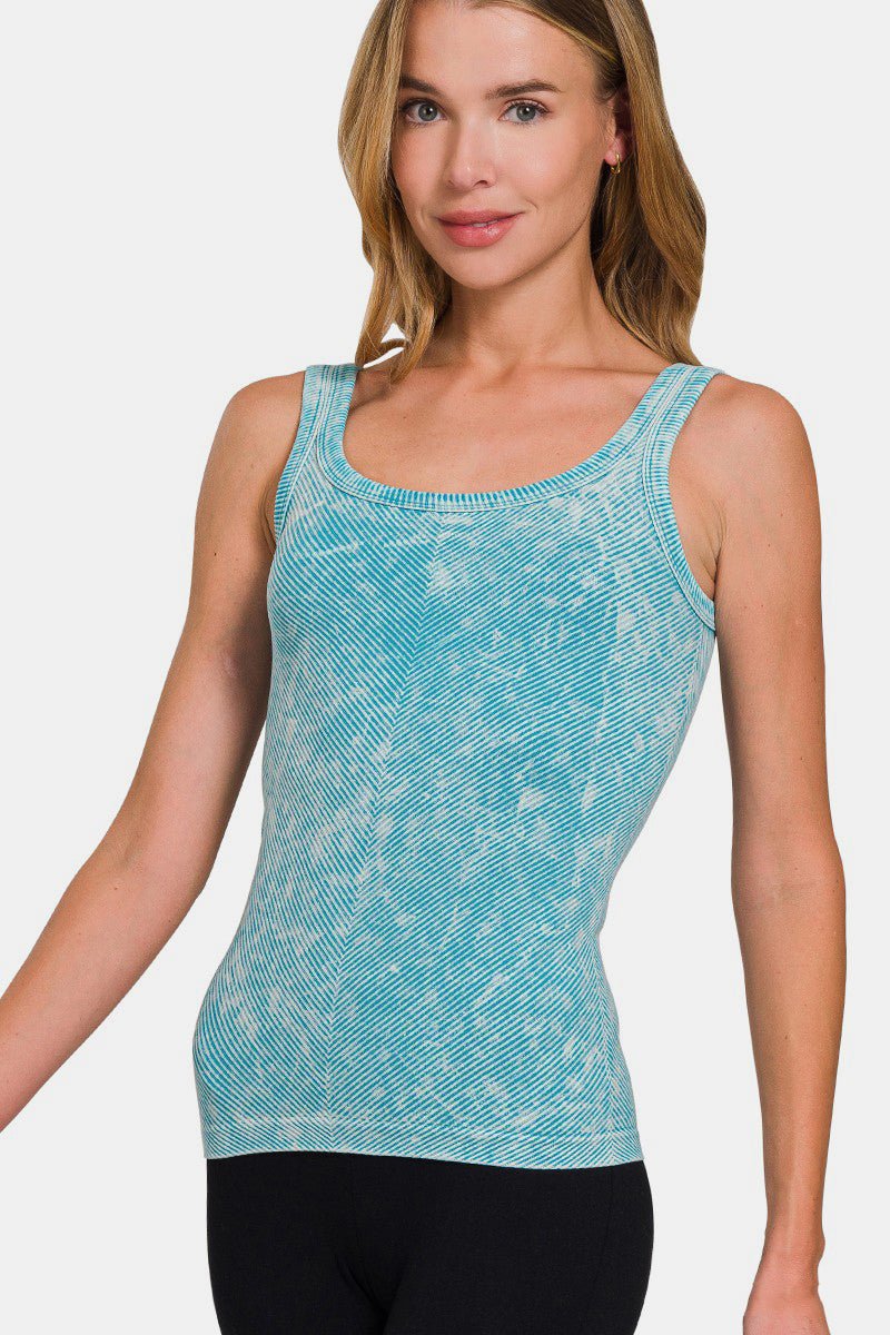 Zenana Ribbed Scoop Neck Tank - S. M. & Co.