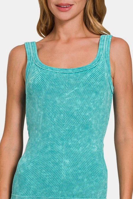 Zenana Ribbed Scoop Neck Tank - S. M. & Co.