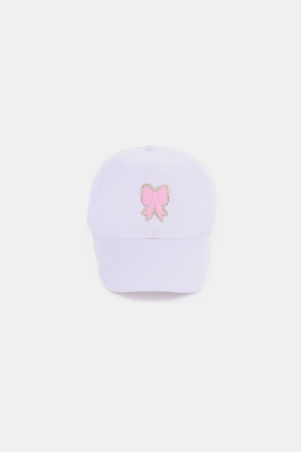 Zenana Ribbon Bow Chenille Patch Baseball Cap - S. M. & Co.