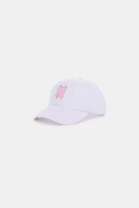 Zenana Ribbon Bow Chenille Patch Baseball Cap - S. M. & Co.