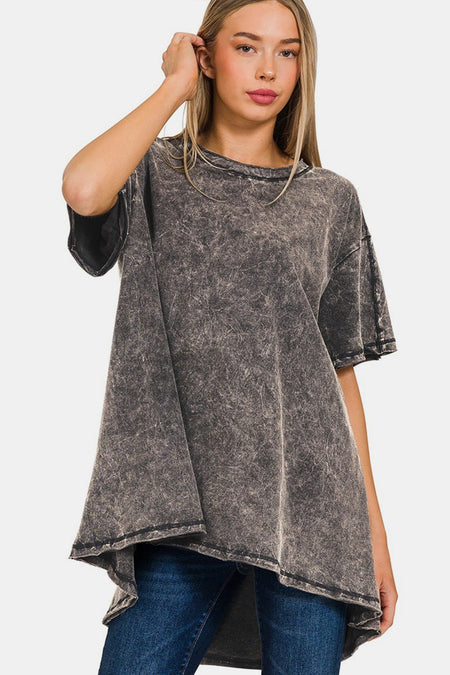 Zenana Round Neck Dropped Shoulder Blouse - AnAs Market