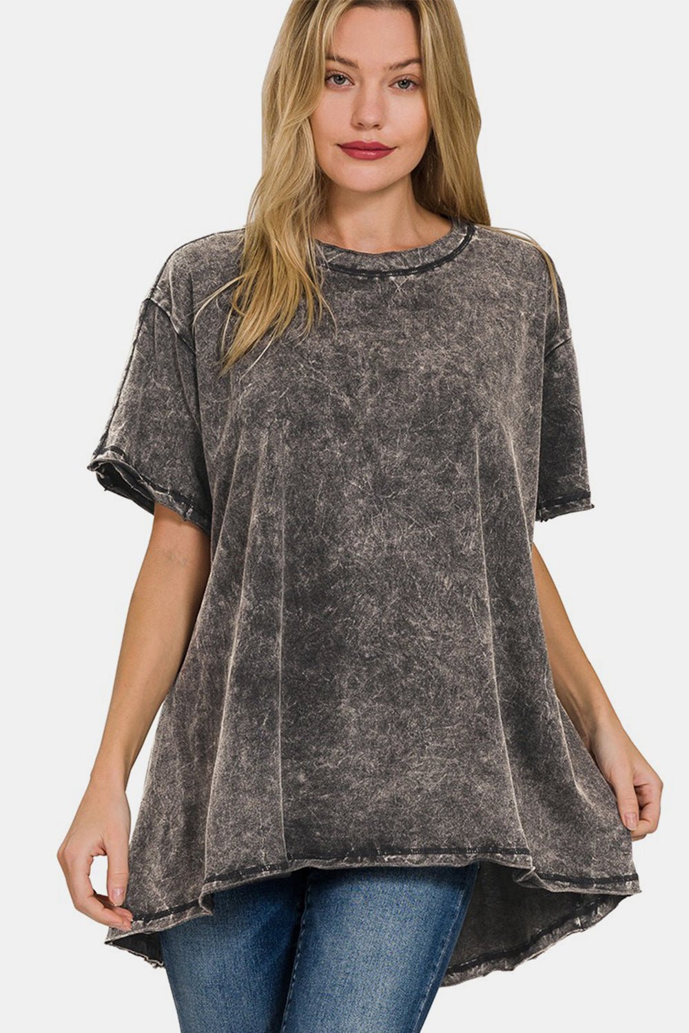 Zenana Round Neck Dropped Shoulder Blouse - AnAs Market