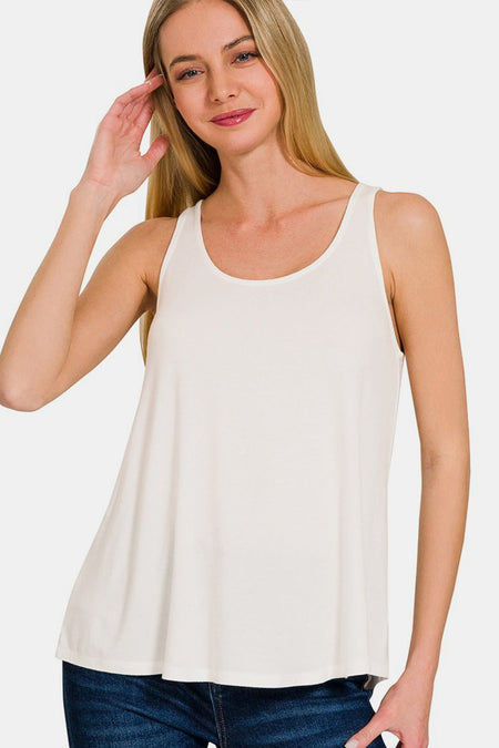 Zenana Round Neck Flowy Hem Tank - AnAs Market